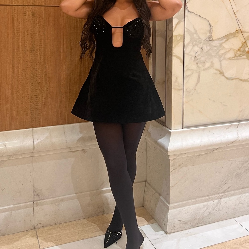 Black mini dress